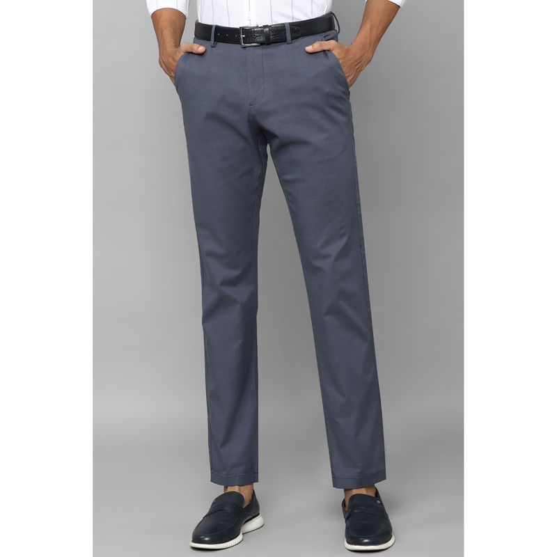 Buy Allen Solly Men Blue Regular Fit Solid Formal Trousers Online