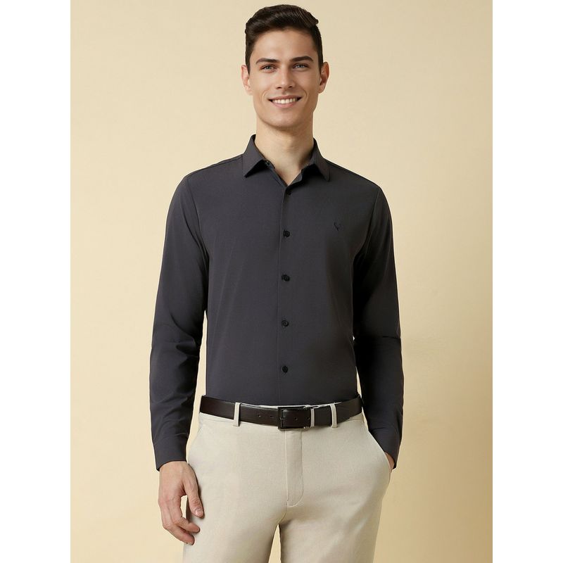 Allen Solly Men Grey Slim Fit Solid Full Sleeves Formal Shirts (44)