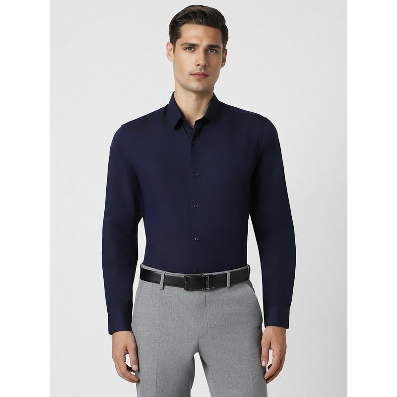 Peter England Men Navy Regular Fit Formal Shirt (40)