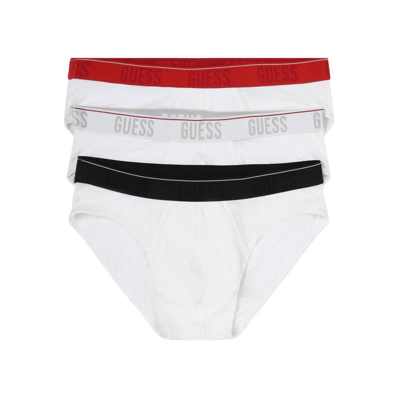Guess Men White Solid Regular Fit Brief (Pack of 3) (L)