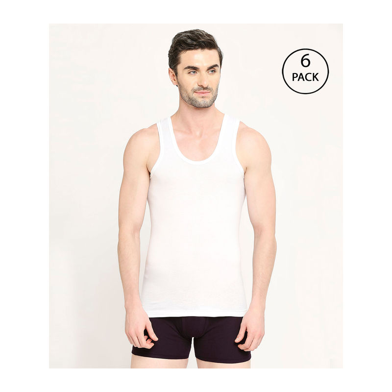 VIP Mens Quick Dry Stay Fresh 24x7 Cotton Vest (Pack of 6) (XL)