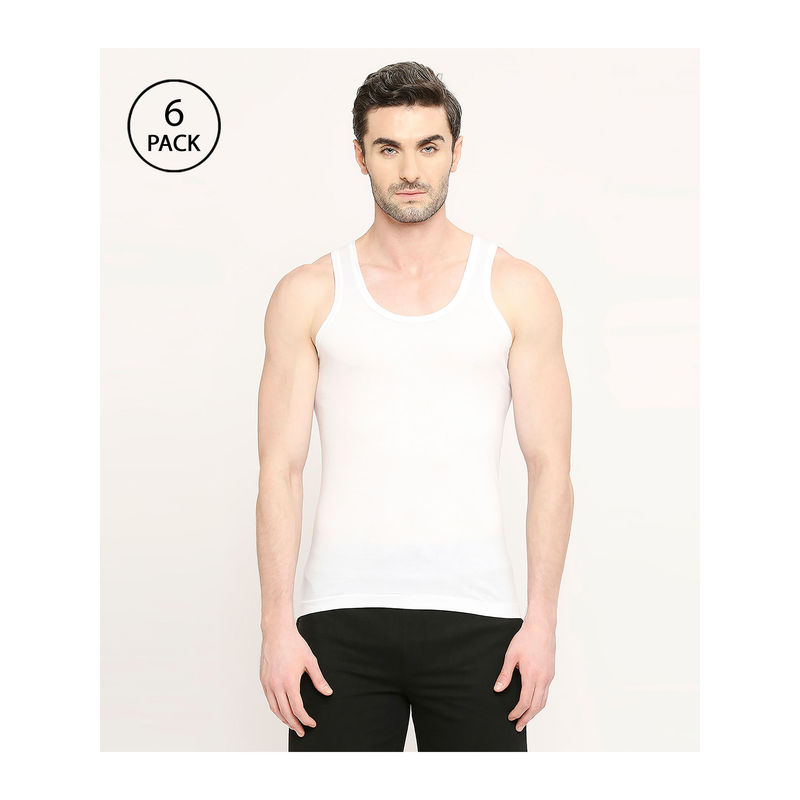 VIP Mens Fresh Sandalwood Fragrant Pure Cotton Vest (Pack of 6) (M)