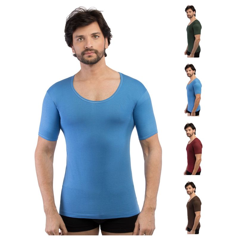 VIP Mens Supreme Colour Half Sleeve Pure Cotton Vest in Assorted (Pack of 5) (L)