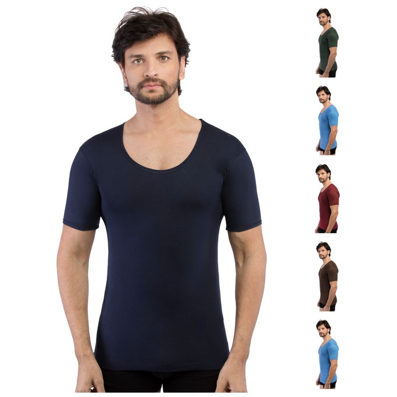 VIP Mens Supreme Colour Half Sleeve Pure Cotton Vest in Assorted (Pack of 6) (S)