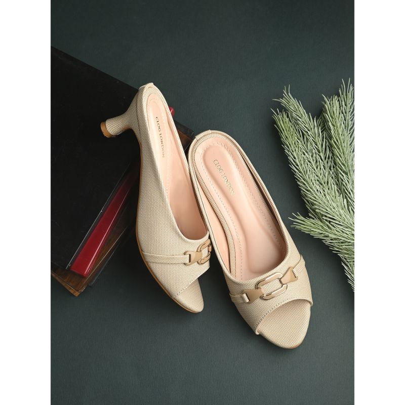CLOG LONDON Womens Beige Peep Toe Heels (EURO 36)