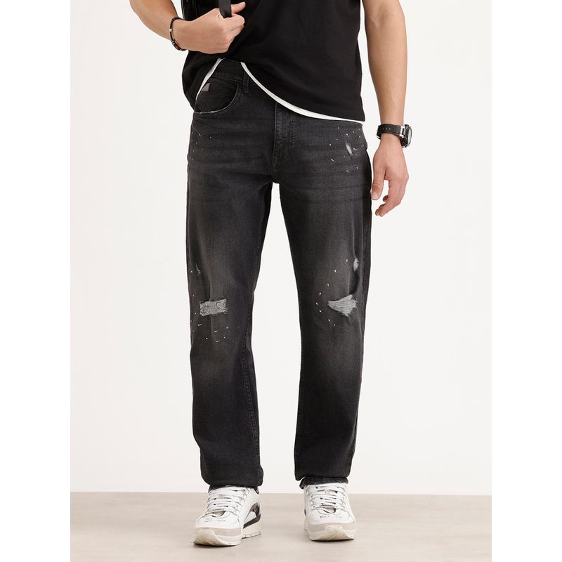 WROGN Straight Fit Distressed Denim Jeans (28)