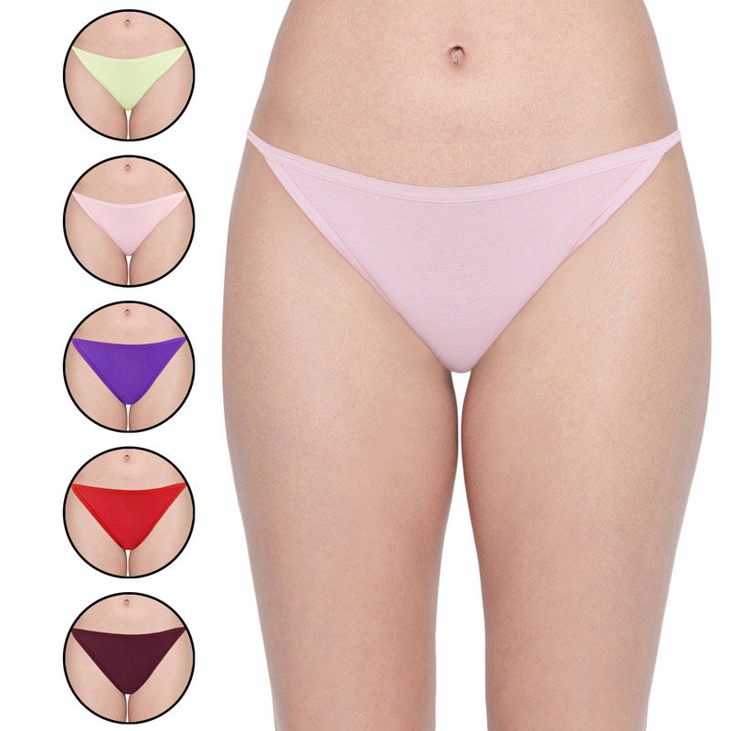 Bodycare Women's Solid Color Cotton Panty in Pack of 6 - Multi-color (S)
