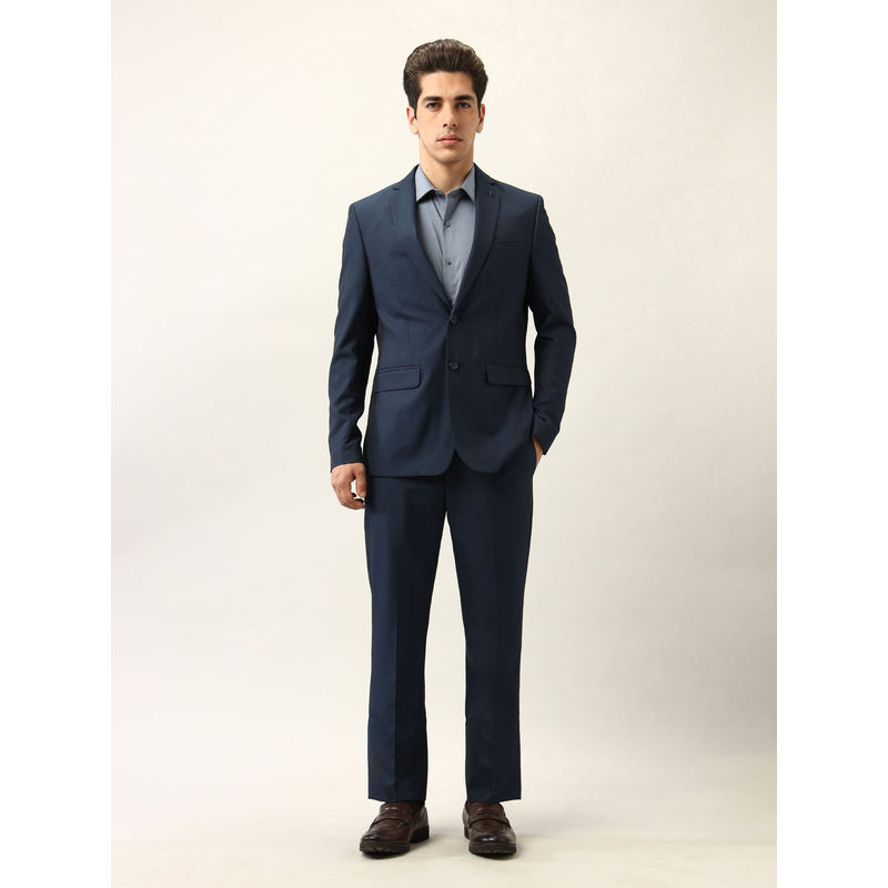 Arrow Men Blue Tailored Fit Ceremonial Blazer with Pant (Set of 2) (38)