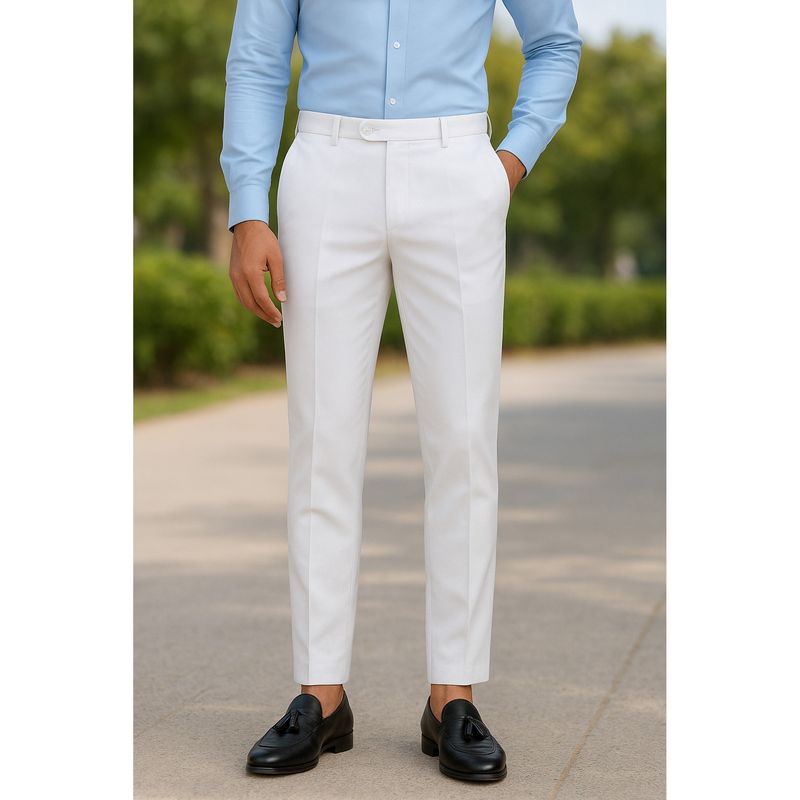 TAHVO White Men Solid Formal Trouser (30)