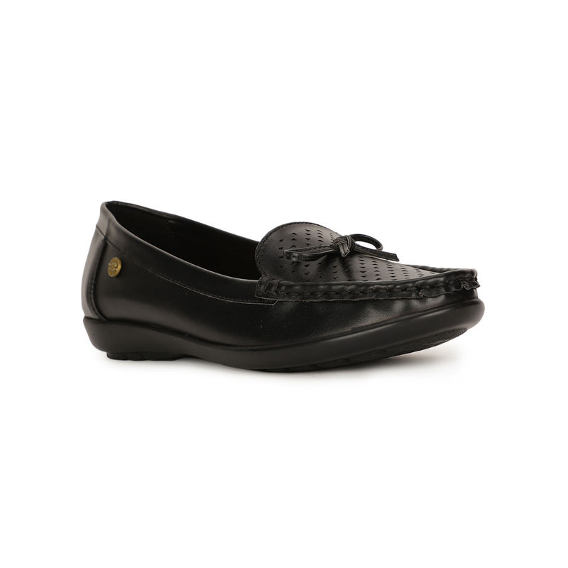 Bata Textured Black Loafers (UK 3)