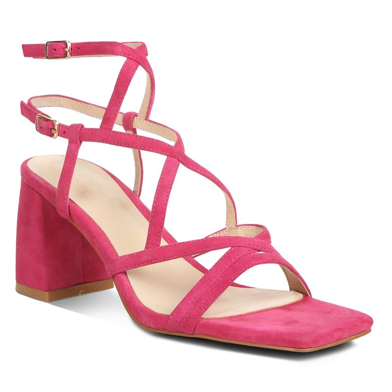 Nature ecru strappy block sandals sales