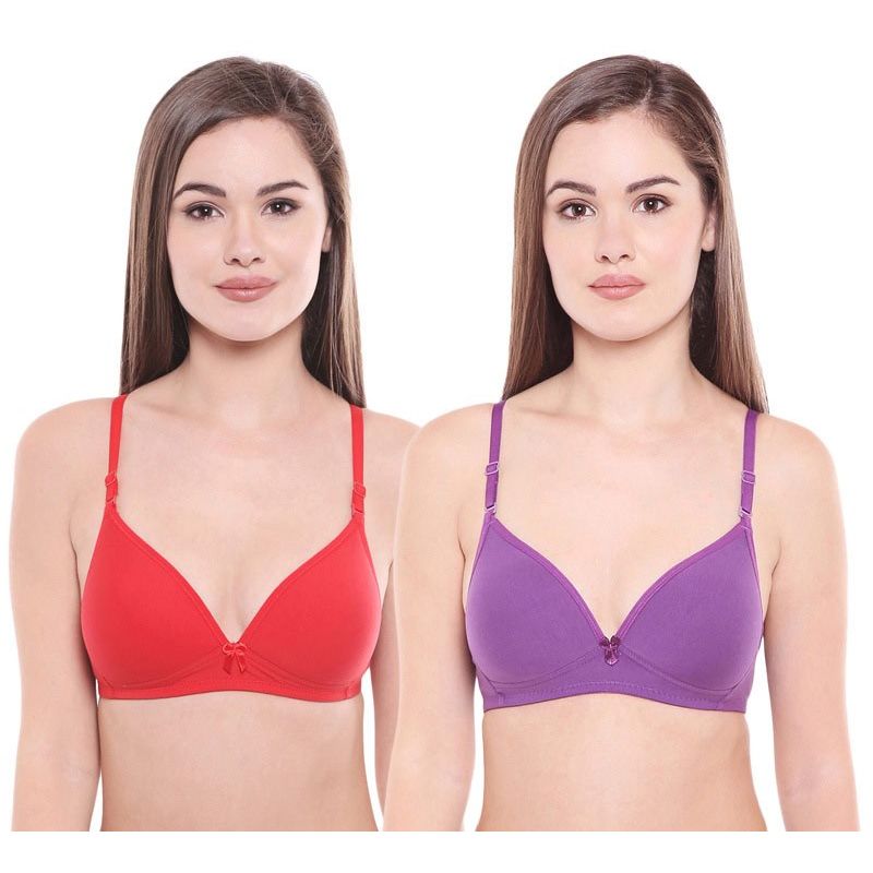 Bodycare Pack Of 2 Lightly Padded T-Shirt Bra - Multi Color (30B)