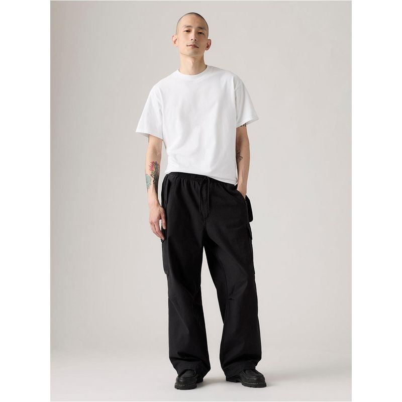 Levi's Mens Black Baggy Fit Mid Rise Cargo Pant (32)