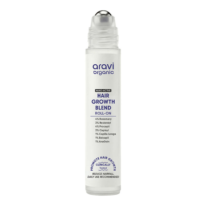 Aravi Organic Hair Growth Serum Roll On - Rosemary & Redensyl For Hairfall Control & Hair Growth