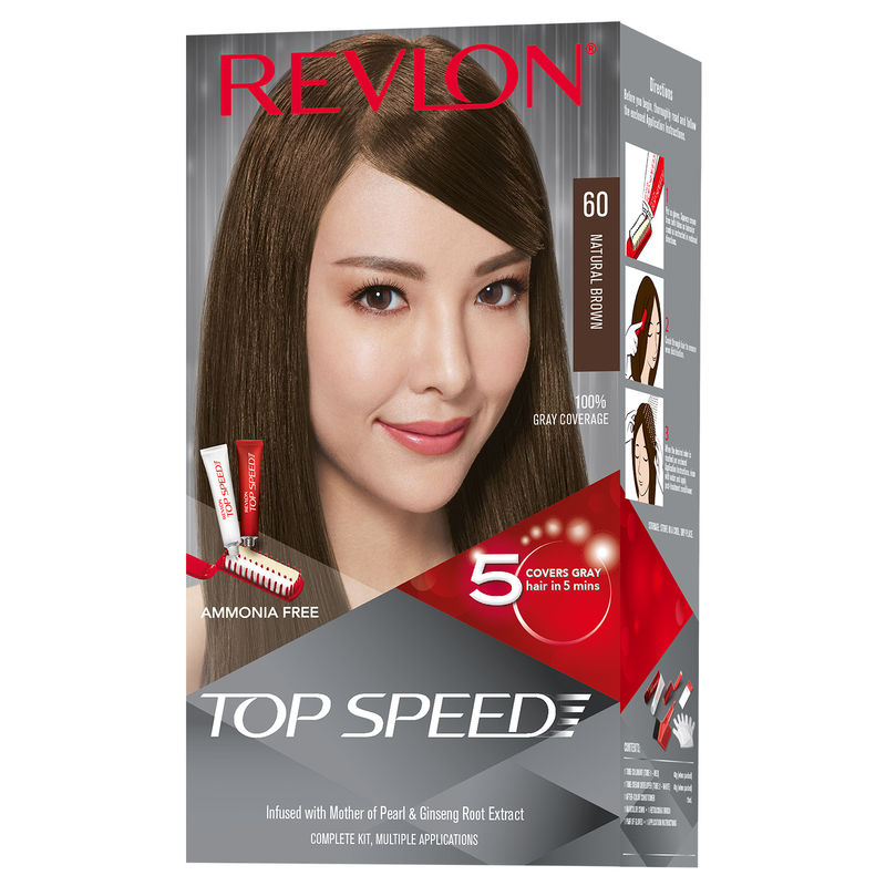 Revlon Top Speed Hair color Woman , Natural Brown 60