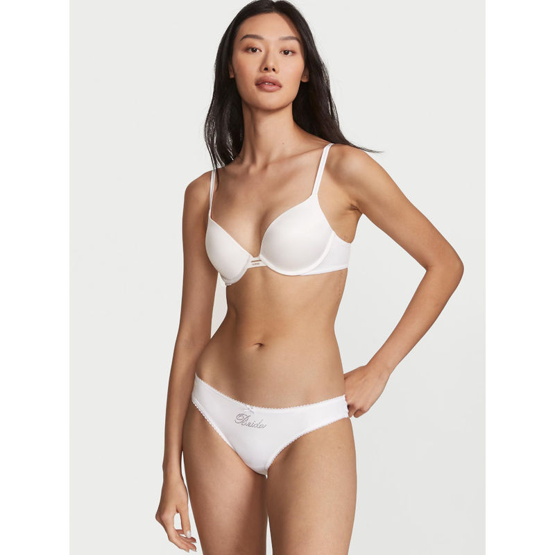 Victoria's Secret White Satin Bride Cheekini Panty (M)