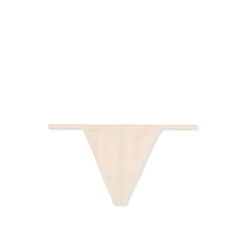 Victoria's Secret Beige Cotton V-String Panty (XL)
