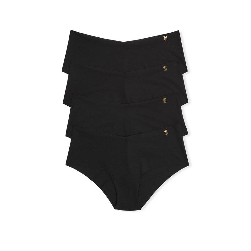 Victoria's Secret Black Raw Cut Cheeky Panty (Pack of 4) (S)