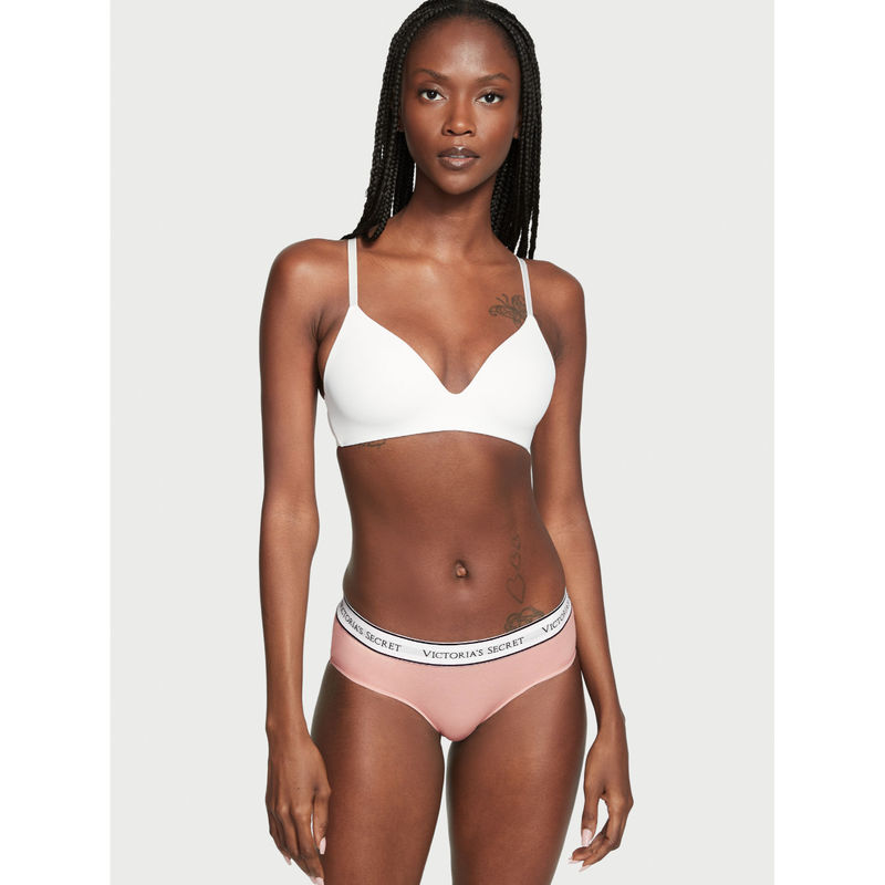 Victoria's Secret Peach Cotton Logo Cotton Hip Hugger Panty (M)