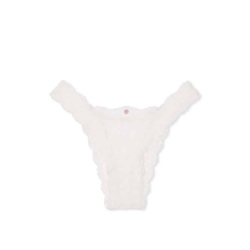 Victoria's Secret White Dream Angels Lace Brazilian Panty (S)