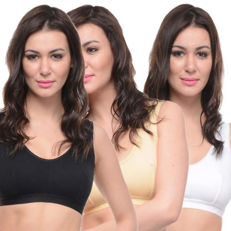 Buy BODYCARE Pack of 3 Sports Bra in Pink-Red-Brown Color - E1608PIREWI at