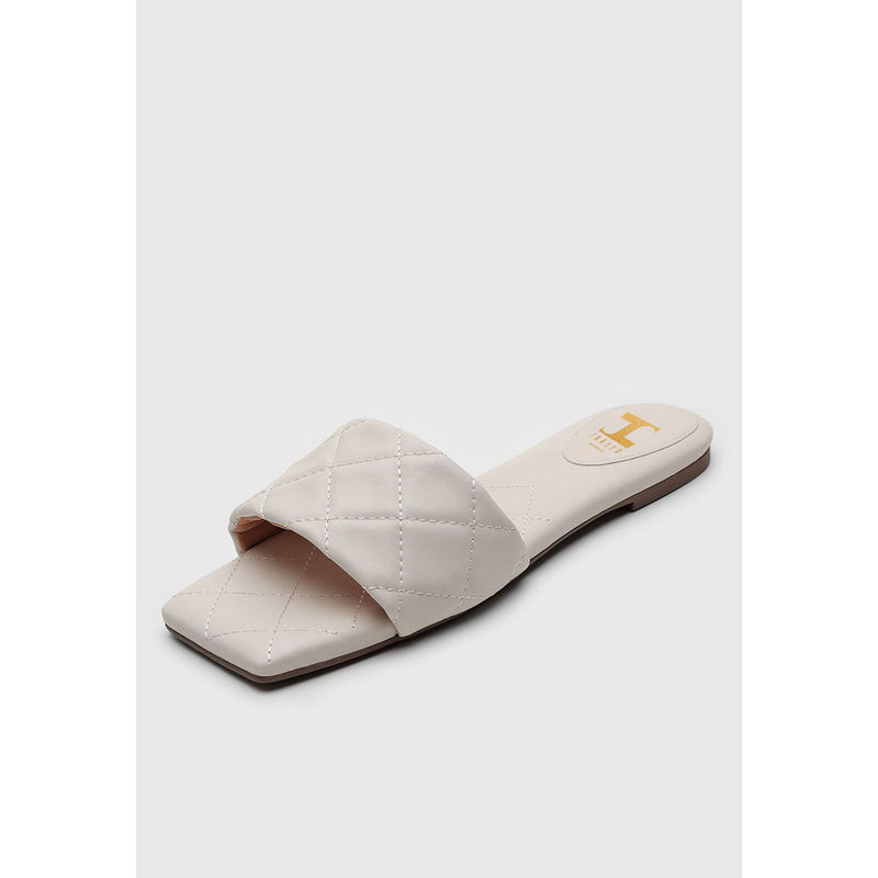 IRUSSH Memory Foam Cream Quilted Flats (EURO 35)