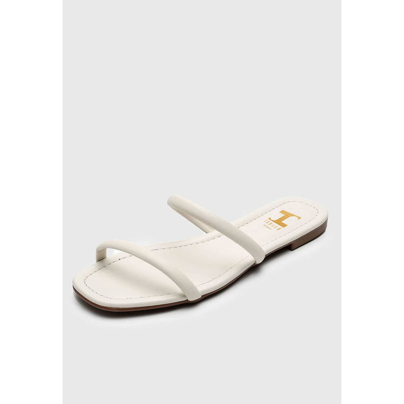 IRUSSH Memory Foam Off White Dual Strap Flats (EURO 35)