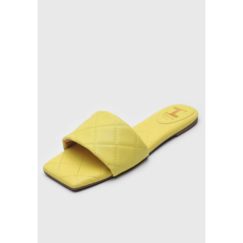 Buy IRUSSH Memory Foam Yellow Quilted Flats Online
