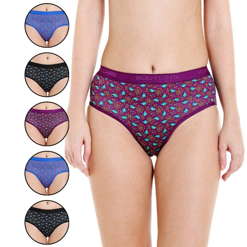 Bodycare Pack of 6 Printed Cotton Briefs In Assorted Colors (S)