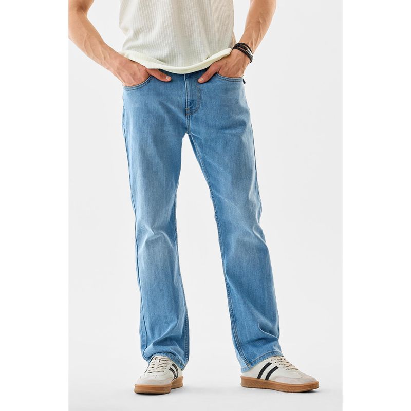 Snitch Light Blue Denim Straight Casual Jeans (34)