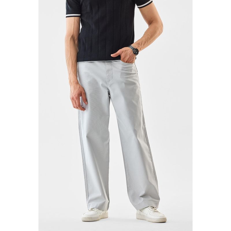Snitch Light Grey Solid Loose Casual Trouser (34)