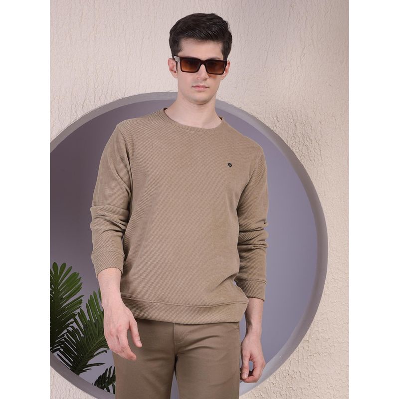 CRIMSOUNE CLUB Men Beige Sweatshirt (S)