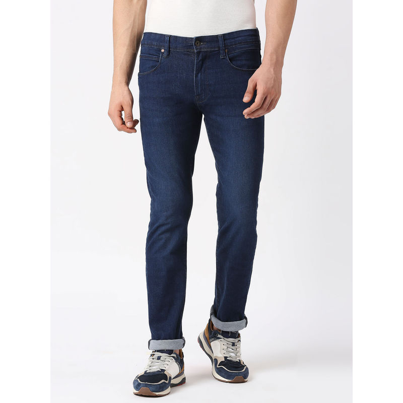 Pepe Jeans Navy Blue Vapour Slim Fit Mid Waist Jeans (32)