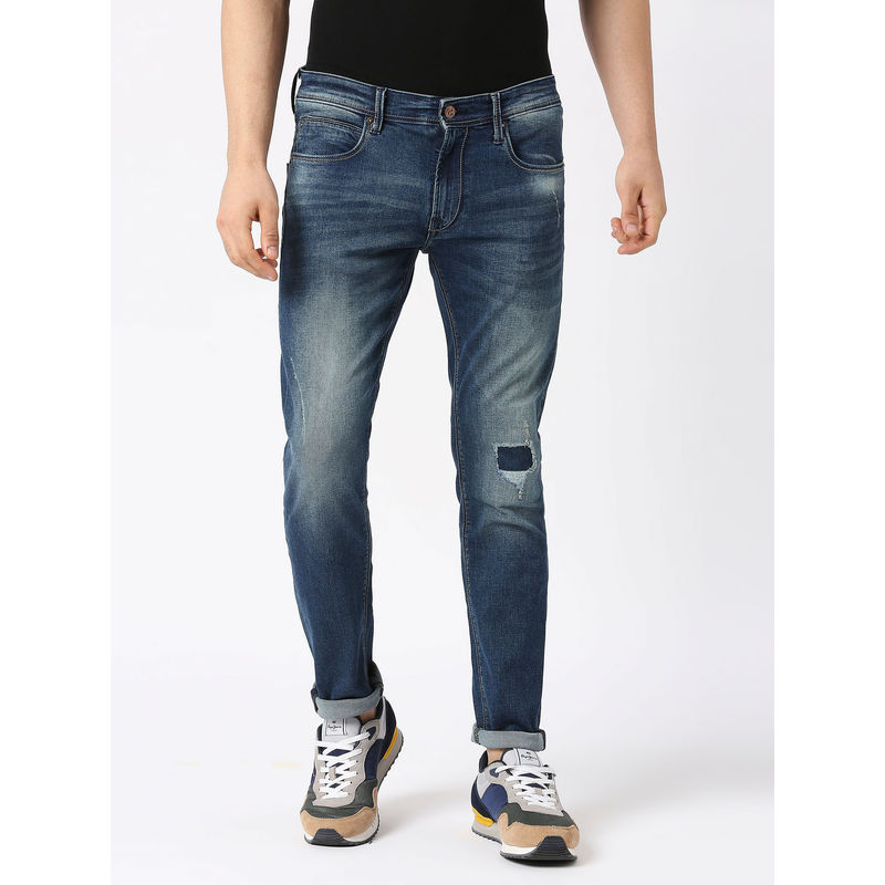 Pepe Jeans Blue Tapered Vapour Tapered Fit Low Waist Jeans (30)
