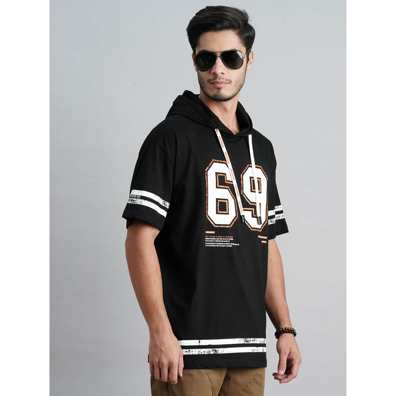 ROOKIES Men Black Printed Casual T-Shirt (S)