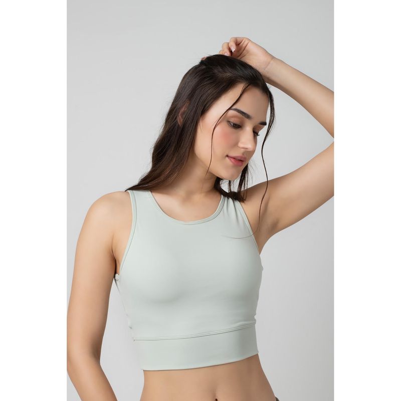 bodyline Green Typogrphy Sports Bra Seamless Full Coverage Sports Bra (S)