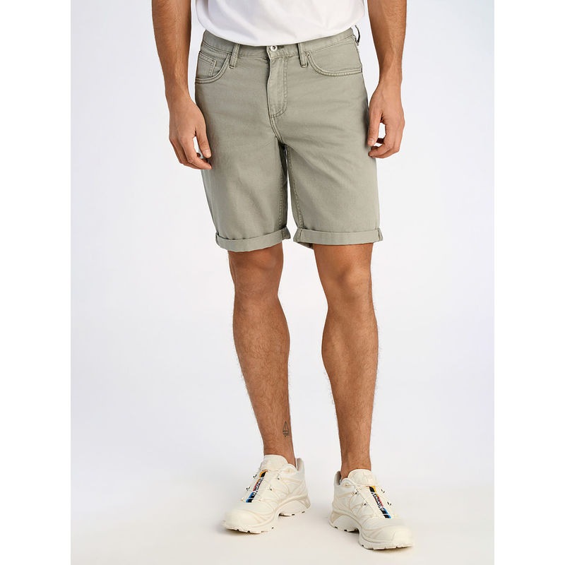 LINDBERGH Men's Grey Mid Rise Slim Fit Denim Shorts (S)