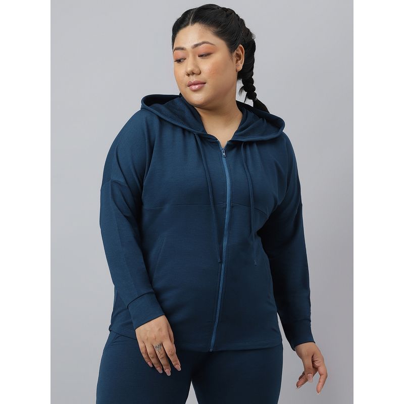 Fitkin Ecofriendly Tencel Anti-Odor Plus Size Teal Green Hoodie Jacket (XL)