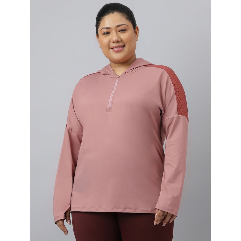 Fitkin Plus Size Super Soft Anti-Odor Mauve Long Sleeve T-Shirt (XL)
