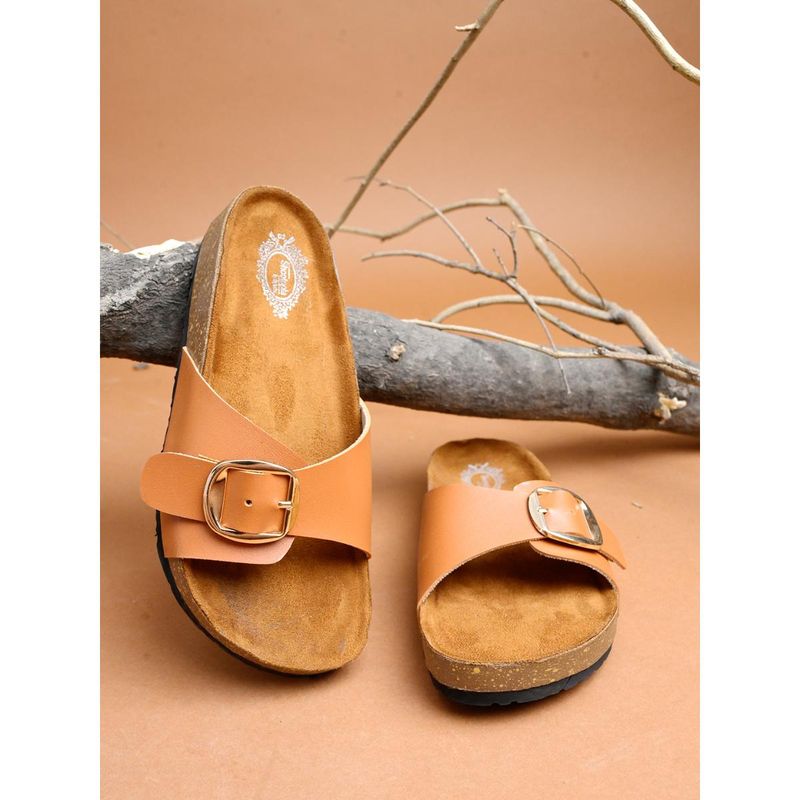 Shoetopia Comfort Footbed Tan Flats for Women (EURO 41)