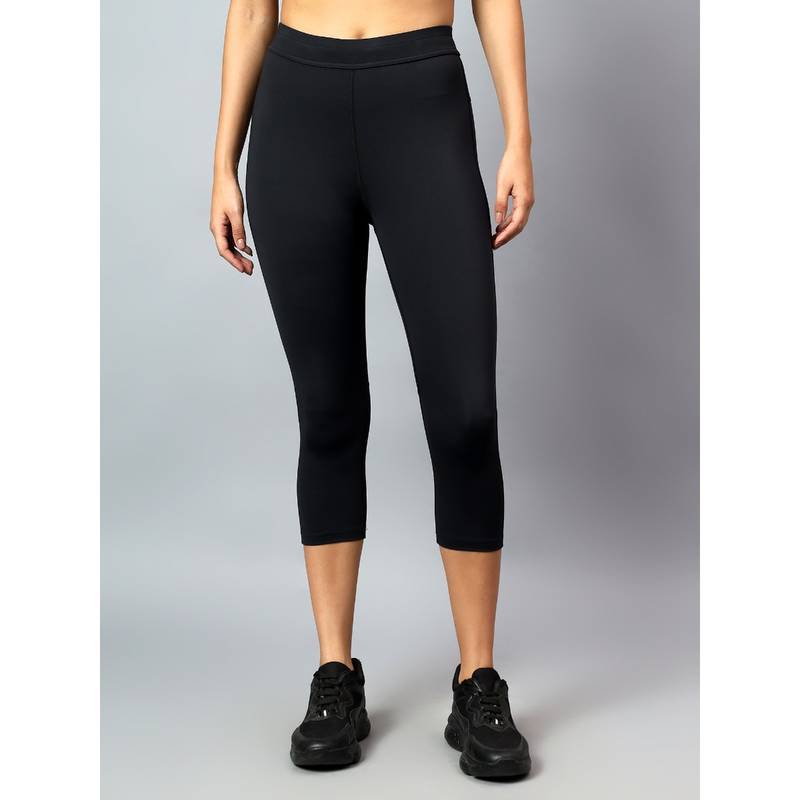 Buy Fitkin Women Black Mesh Back Cutout Tight Online
