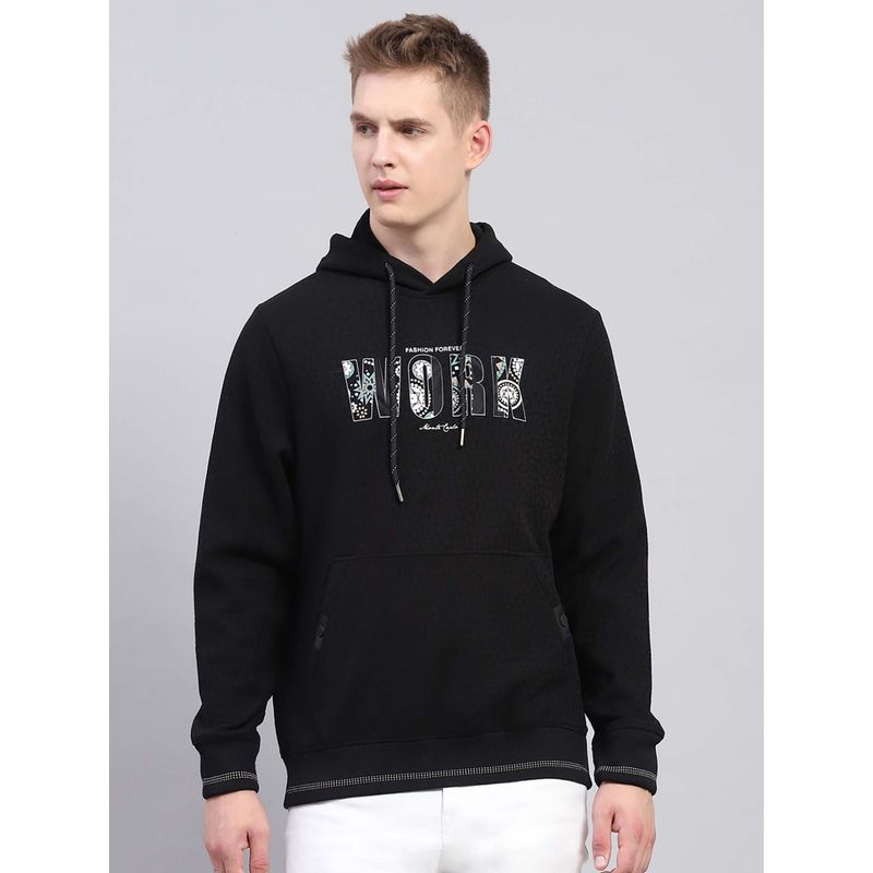 Monte Carlo Men's Graphic Printed Black Hoodie (3XL)
