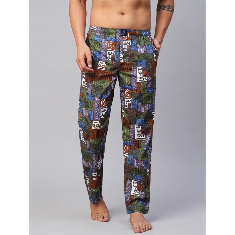 Urban Scottish Men Multicolor Cotton Printed Lounge Pants (S)