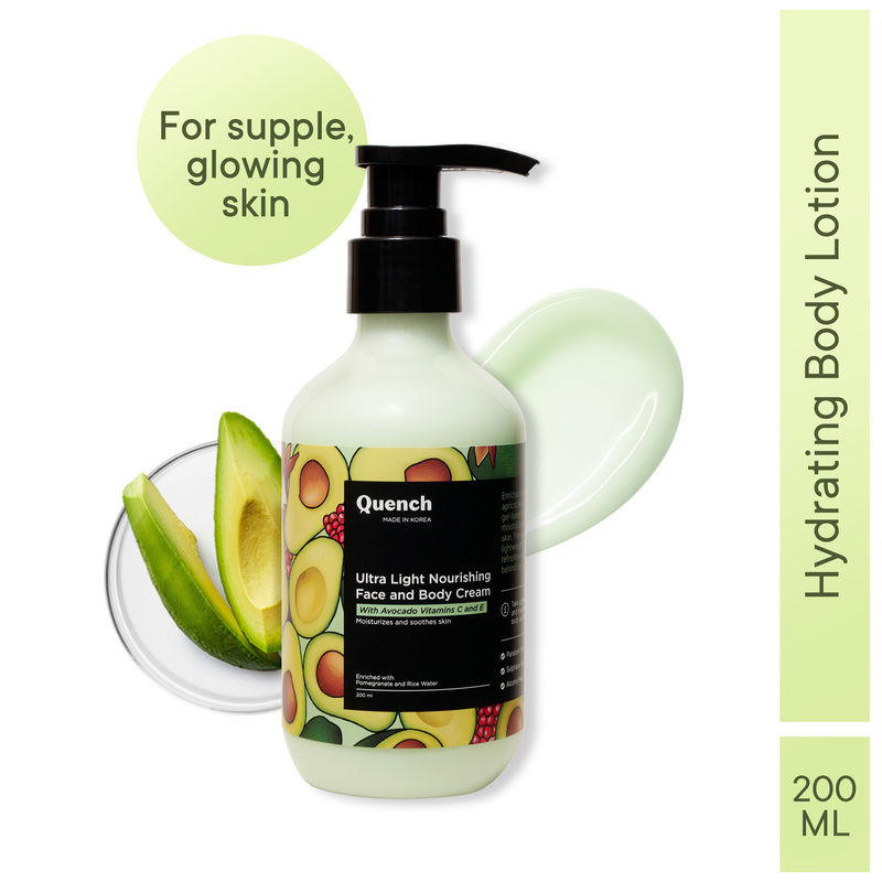 Ultra Light Nourishing Body Cream With Avocado & Vitamin E For Smooth & Hydrated Skin