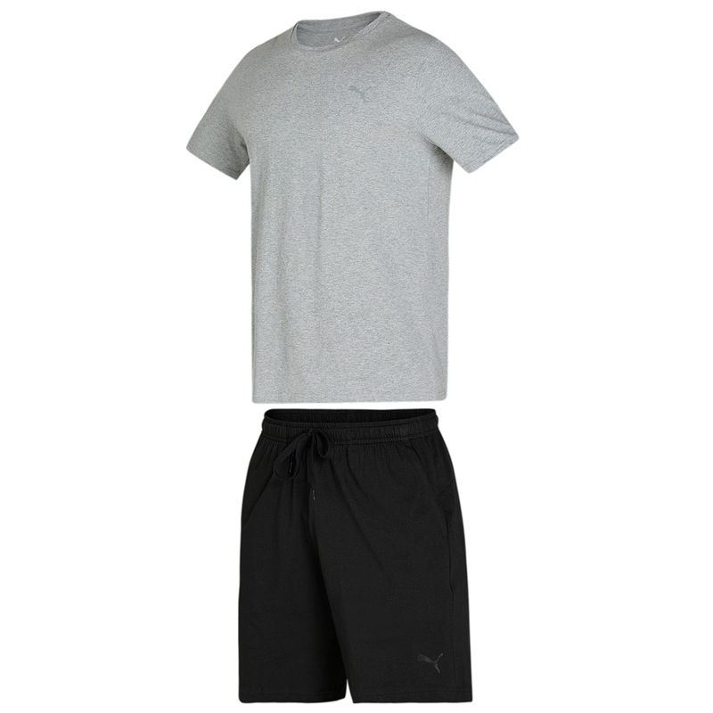 Puma Basic Tee+Shorts set Men Gray Set (S)