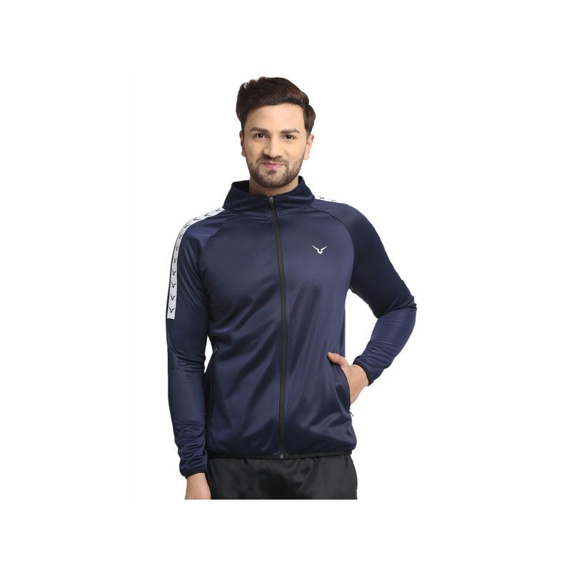 INVINCIBLE Navy Mens Poly Classic Jacket (S)
