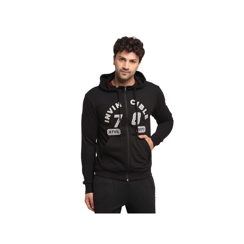 INVINCIBLE Black Mens Authentic Full Zip Hoodie (S)