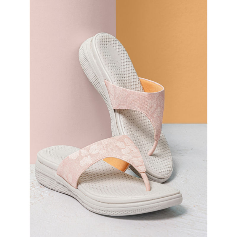 Indifeet Peach Comfortable & Trendy EVA Printed Denim Upper Sandals (UK 3)