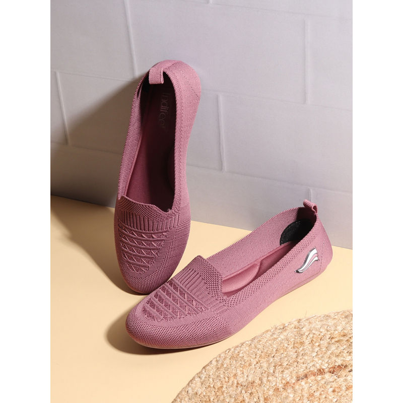Indifeet Pink Casual Daily Soft Mesh Ballerinas with Memory Insole and Flexible Outsole (UK 6)