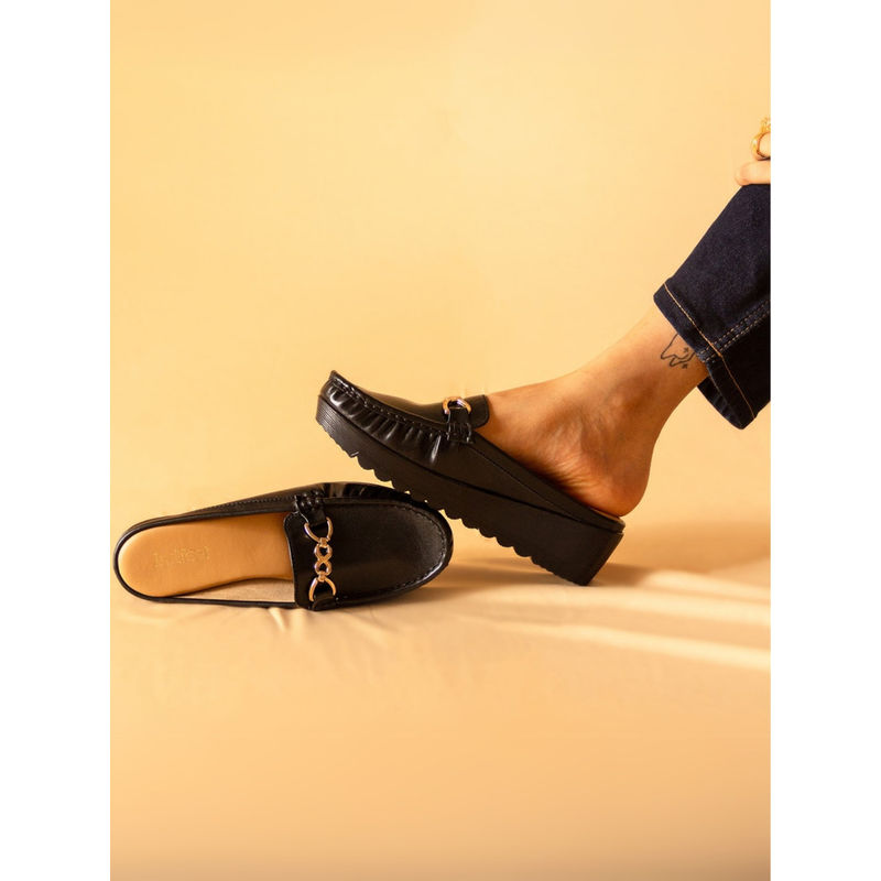Indifeet Stylish & Comfortable Black Slip On Loafers (UK 3)